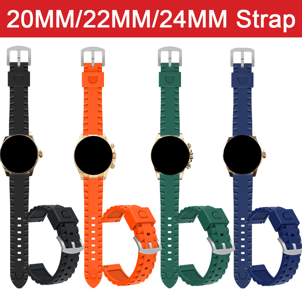 Silicone Watch Band 22Mm - สายรัดซิลิโคนอ่อนนุ่มสําหรับ 20 มม.22 มม.24 มม.นาฬิกาสมาร์ทสายรัดข้อมือกีฬาฟิตเนสสร้อยข้อมืออุปกรณ์เสริม