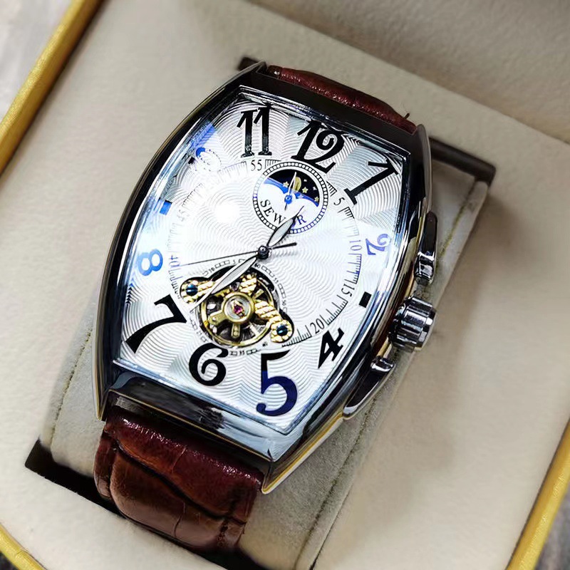 Seiko Watch Prospex - SEWOR นาฬิกากลไกชาย Tourbillon นาฬิกาบาร์เรล Shell Moon