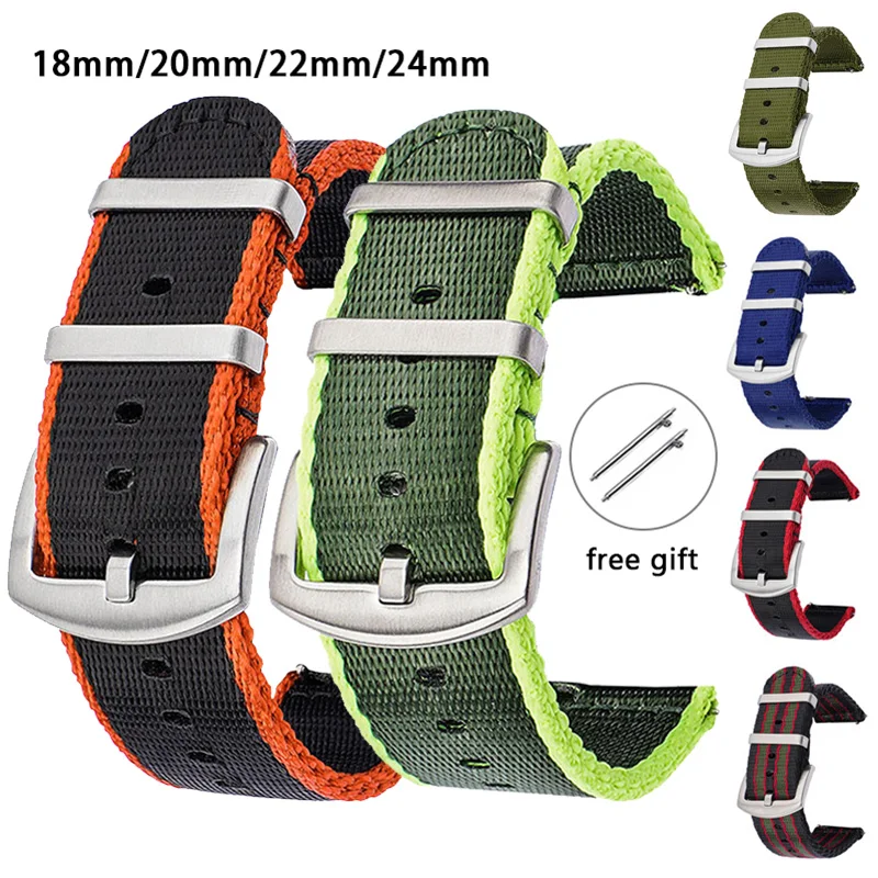 Canvas Strap Watch - สายไนลอน18/20/22/24มม. สายรัดข้อมือผ้าใบกีฬาสำหรับ Samsung Galaxy WATCH 6