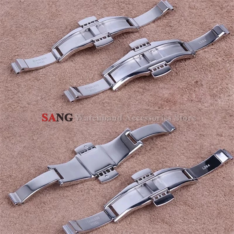Butterfly Clasp Deployant - ตัวล็อคแบบผีเสื้อสำหรับสายนาฬิกา Tissot T1853 ตัวล็อคสายนาฬิกาสแตนเลส ปุ่มโลหะสีเงิน อุปกรณ์เสริมตัวล็อค