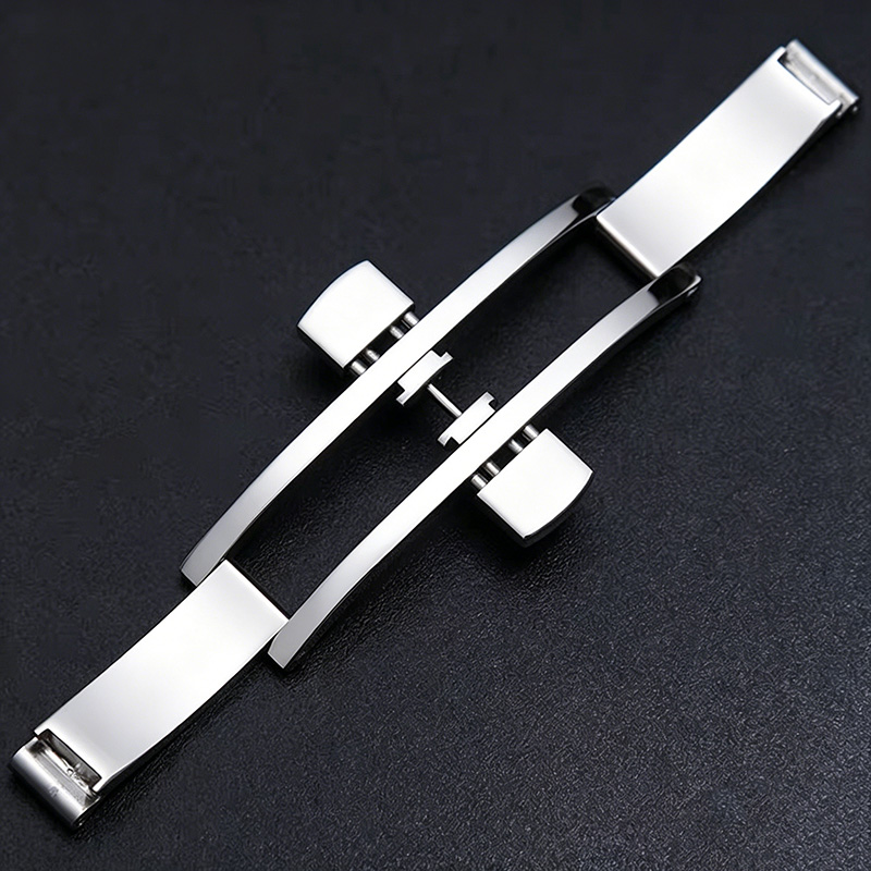 Butterfly Clasp Deployant - หัวเข็มขัดสายนาฬิกา สแตนเลสสตีล แบบกดสองปุ่ม สำหรับสายนาฬิกา Longins ตัวล็อคแบบกดสองปุ่ม