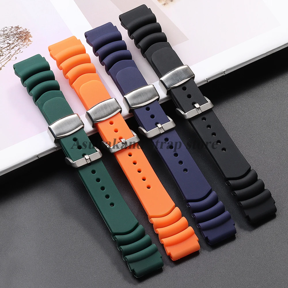 Seiko Watch Prospex - สายนาฬิกาซิลิโคนสำหรับ Seiko SKX007 009 รุ่นดำน้ำ 007