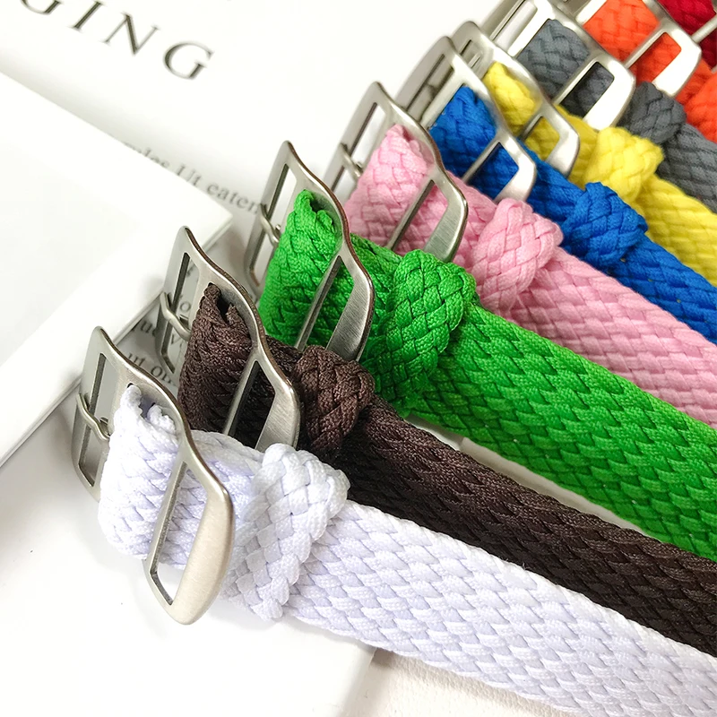 Perlon Strap Woven - ไนลอนสายนาฬิกาทอสําหรับ Perlon สําหรับ Omega เข็มขัดเปลี่ยนผู้ชายผู้หญิงหัวเข็มขัดเงิน 14