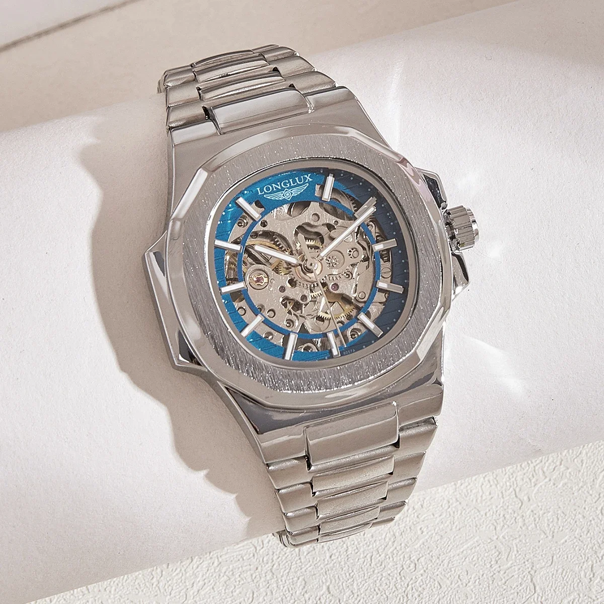 Seiko Watch 5 Sports - นาฬิกาข้อมือผู้ชาย LONGLUX ระบบออโตเมติก นาฬิกาหรู กันน้ำ โครงกระดูก