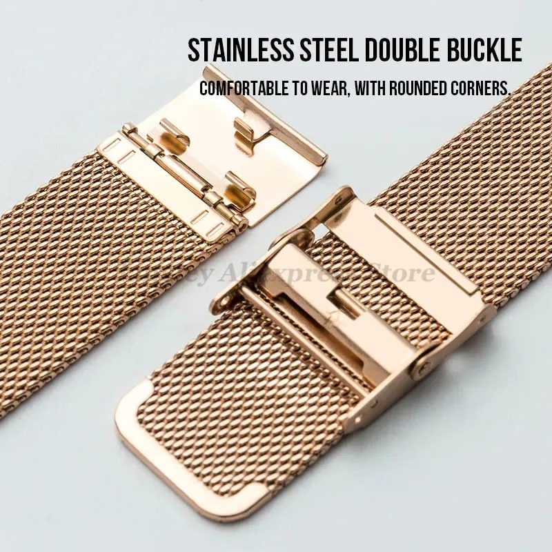 สายนาฬิกาสแตนเลส 18 มม. 20 มม. - Mesh Strap Metal บทวิจารณ์และราคา