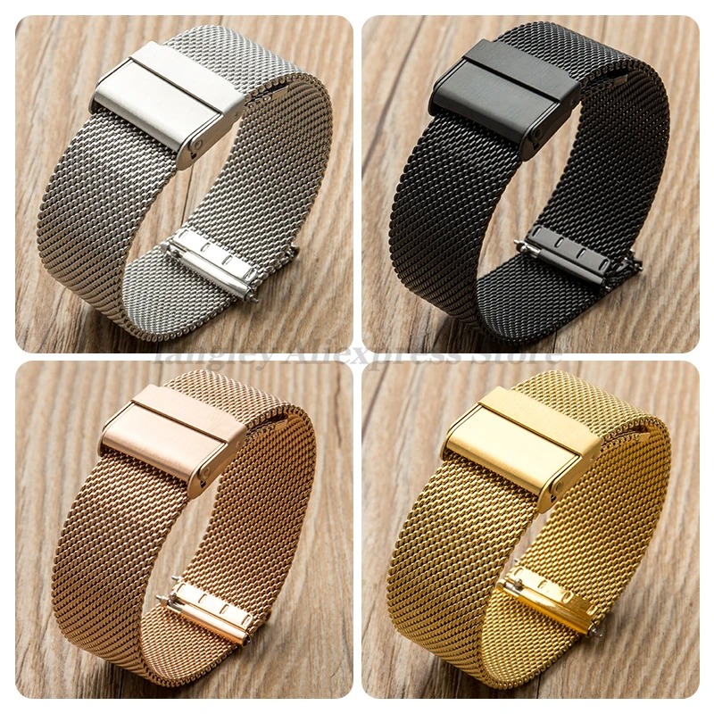 สายนาฬิกาสแตนเลส 18 มม. 20 มม. - Mesh Strap Metal บทวิจารณ์และราคา