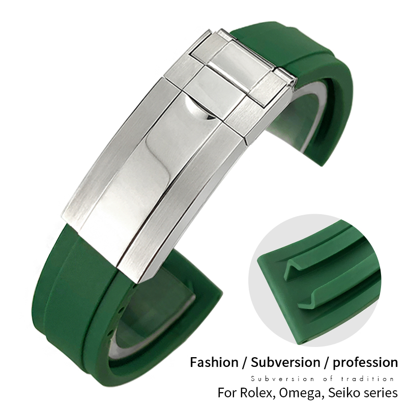 สายนาฬิกายางนิ่มขนาด 18 มม. 19 - Silicone Watch Band 22Mm บทวิจารณ์และราคา