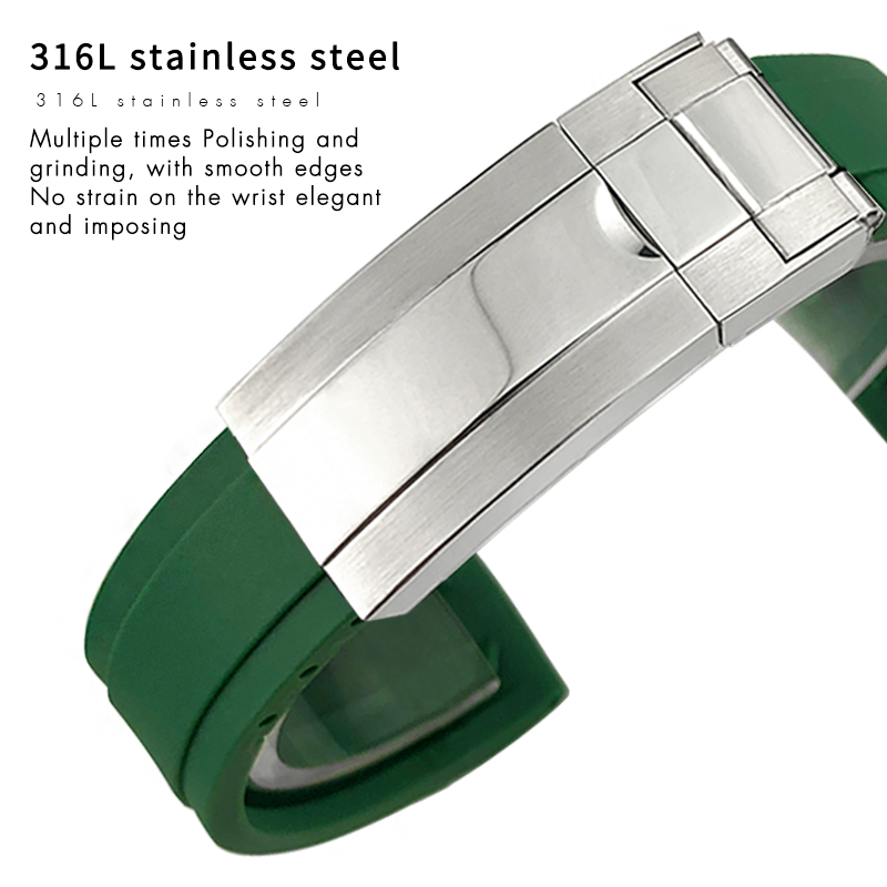 สายนาฬิกายางนิ่มขนาด 18 มม. 19 - Silicone Watch Band 22Mm บทวิจารณ์และราคา