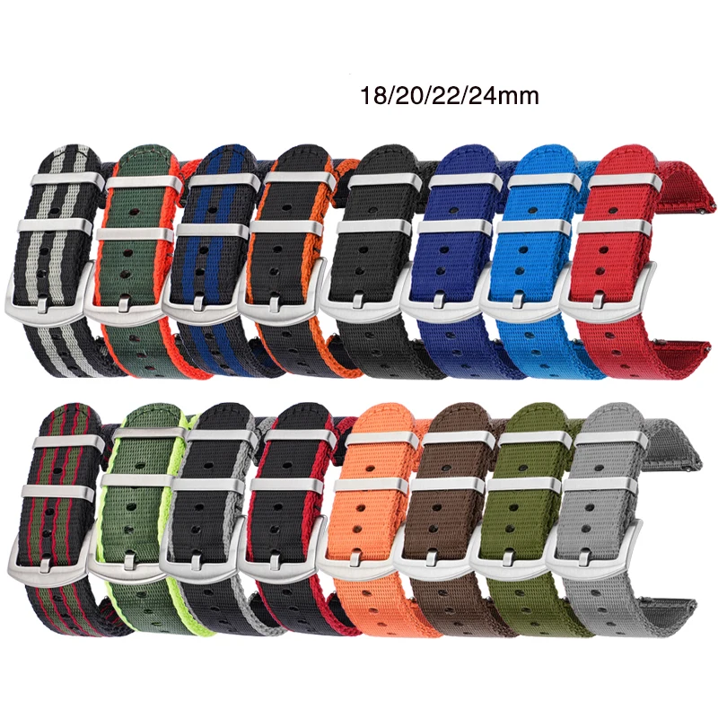 สายไนลอน18/20/22/24มม. สายรัดข - Canvas Strap Watch บทวิจารณ์และราคา