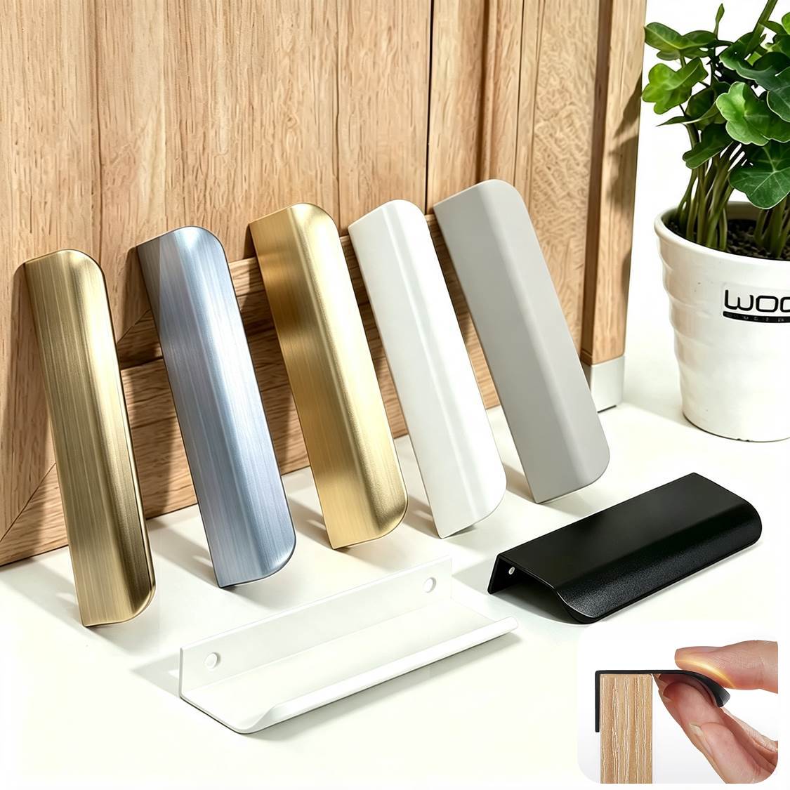 มือจับตู้อลูมิเนียมแบบซ่อน ขอบ - Curved Spring Bar บทวิจารณ์และราคา