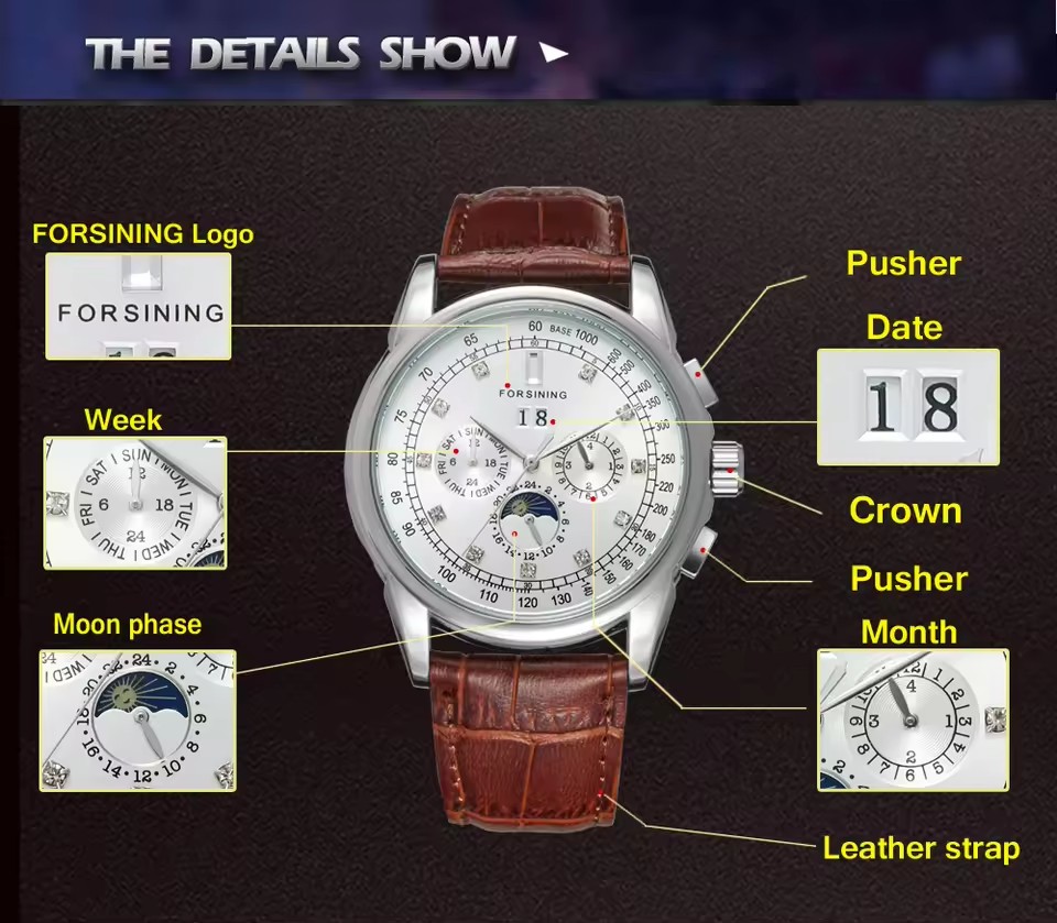 FORSINING Replica Multifunctio - Patek Philippe Watch Nautilus บทวิจารณ์และราคา