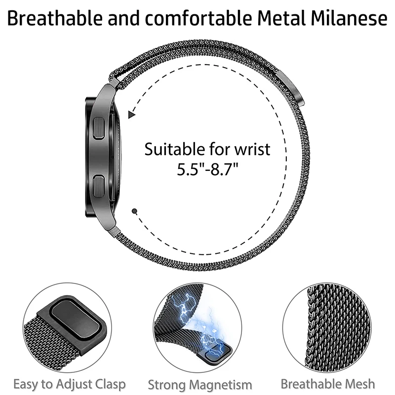 20 มม.สําหรับ Amazfit GTS 4/3/ - Milanese Loop Magnetic บทวิจารณ์และราคา
