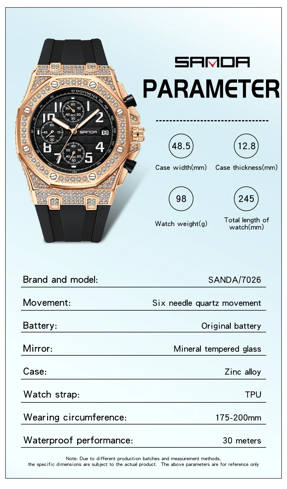 นาฬิกาควอตซ์ SANDA 7026 สำหรับ - Tropic Strap Vintage บทวิจารณ์และราคา