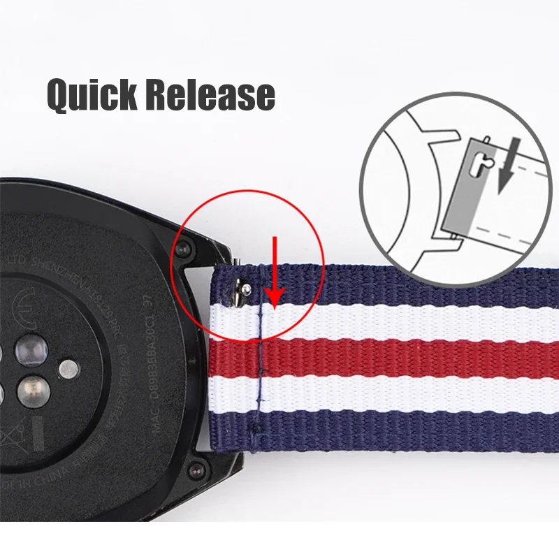 20 มม.22 มม.ไนลอนสําหรับ Samsu - Canvas Strap Watch บทวิจารณ์และราคา
