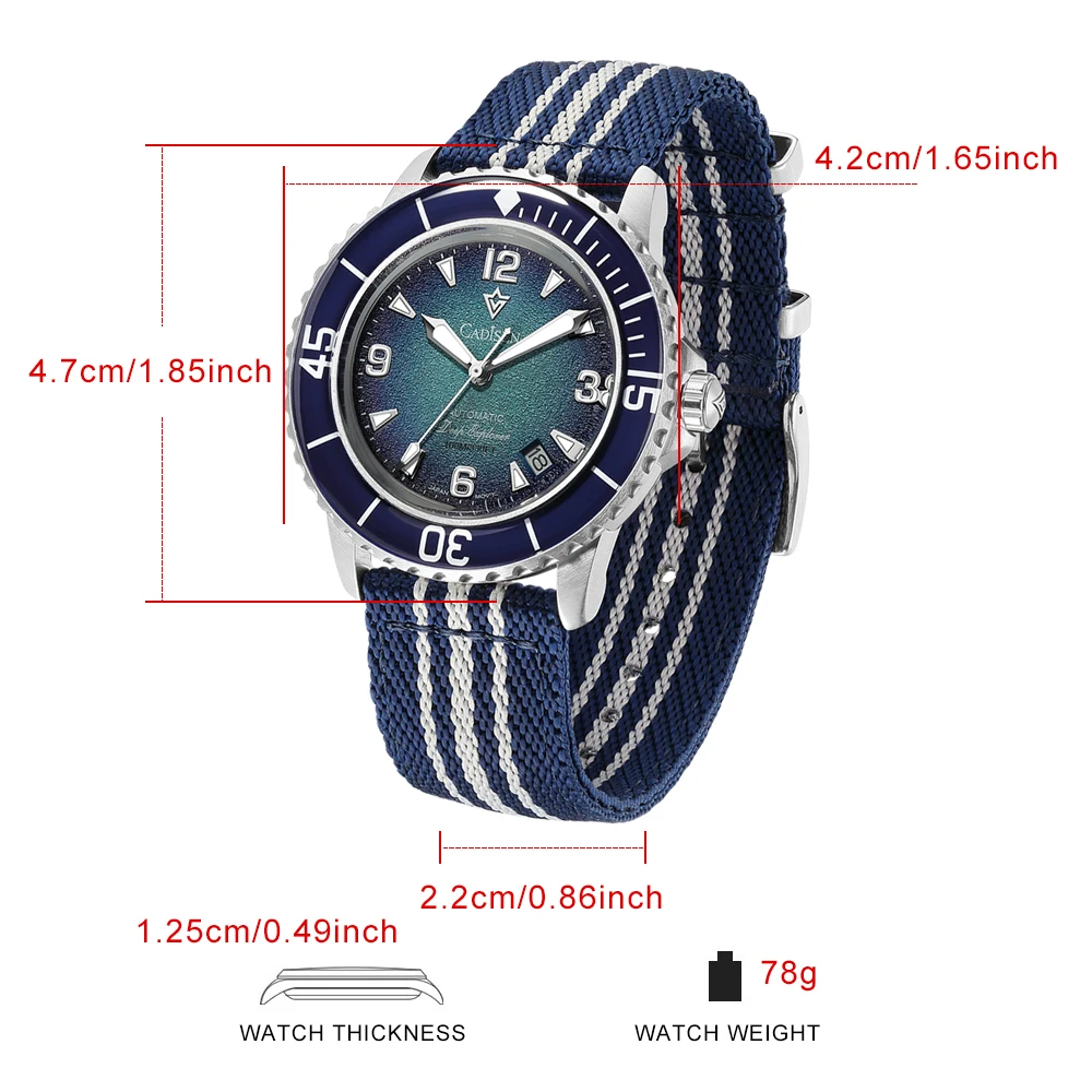 นาฬิกา CADISEN Deep Explorer M - Canvas Strap Watch บทวิจารณ์และราคา